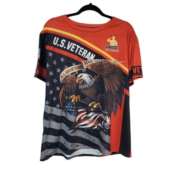 USA PROUD U. S. Veteran T-shirt Eagle ALL GAVE SOME GAVE ALL patriotic men’s Xl - Picture 1 of 8